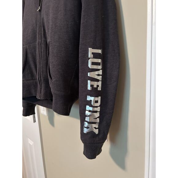 NFL PINK M Sequin Indianapolis COLTS Jacket Hoody Faux Fur Zip Front Bling - Picture 4 of 11